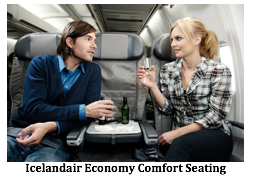 Text Box:   Icelandair Economy Comfort Seating 
